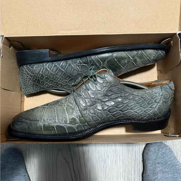 Genuine Croc Oxford Shoes – Green - Picture 1 of 7